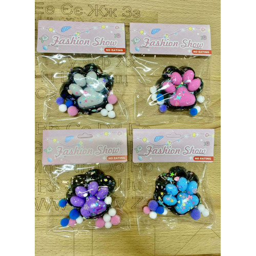 Антистресс лапки котика сквіш (black) в асортименті