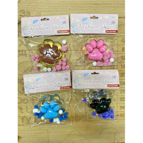 Антистресс лапки котика сквіш (прозорі) в асортименті