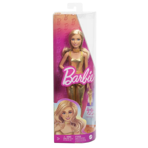 Лялька Barbie Fashionistas Модниця в золотистому комбінезоні (HRH19) — 12646