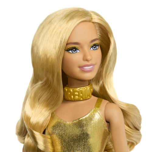 Лялька Barbie Fashionistas Модниця в золотистому комбінезоні (HRH19) — 12646