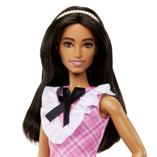 Лялька Barbie ​Fashionistas в рожевій сукні з жабо (HJT06) — 12647