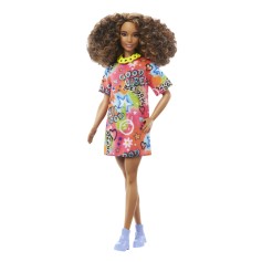 Лялька Barbie Fashionistas в яскравій сукні-футболці (HPF77)