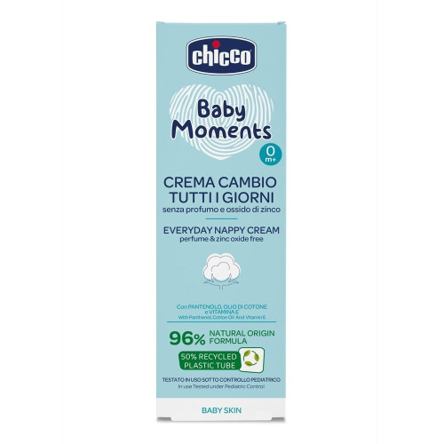 Крем захисний під підгузок з цинком та пантенолом Chicco Baby Moments, 100 мл (11641.00) — 10771 Крем захисний під підгузок з цинком та пантенолом Chicco Baby Moments, 100 мл (11641.00) — 10771