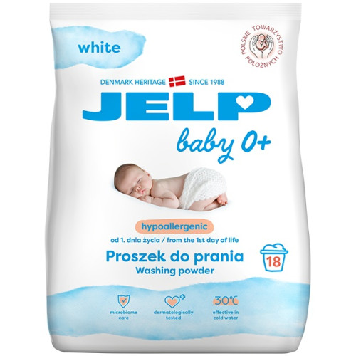 Гипоаллергенное моющее средство Jelp Baby 0+ для стирки белого 1.35кг (98007)