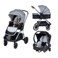 Коляска для ребенка универсальная FreeON 3 в 1 Fantasy Grey-Black