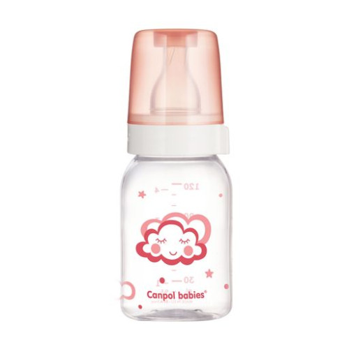 Пляшечка для годування скляна Canpol Babies рожева, 120 мл (42/102)