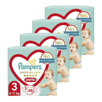 Подгузники-трусики Pampers Premium Care Pants 3 (6-11 кг), 192 шт. (4 уп. х 48 шт.)