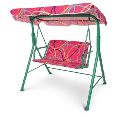 Дитяча садова гойдалка Bambi з кришою, рожева, 106-75-117 см (M 4019-3)