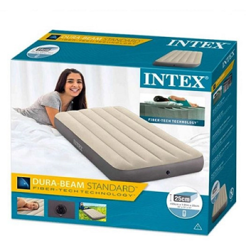 Матрас велюровый Intex 99-191-25см, до 136кг, серый (64101) — 11598