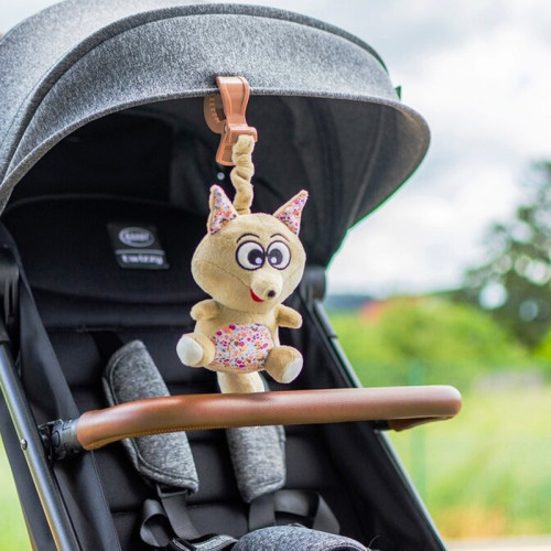 Підвісна іграшка на ліжечко 4Baby "Лисичка" з пищалкою 0м+ бежевий (FOX F02) — 22776