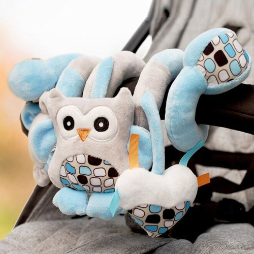 Спіральна м'яка іграшка 4baby "Сова" 0м+ блакитний (OWL OB07) — 22764