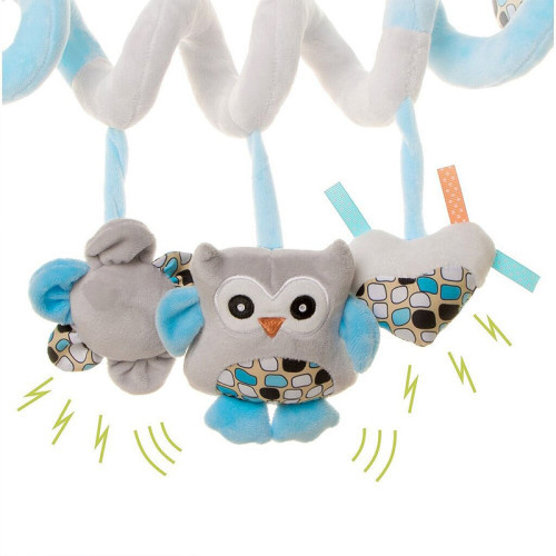 Спіральна м'яка іграшка 4baby "Сова" 0м+ блакитний (OWL OB07) — 22764