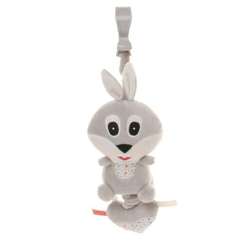 Підвісна іграшка на ліжечко 4Baby "Кролик" музична 0м+ сірий (RABBIT R01) — 22772