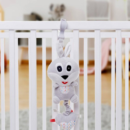 Підвісна іграшка на ліжечко 4Baby "Кролик" музична 0м+ сірий (RABBIT R01) — 22772