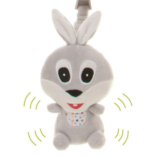 Підвісна іграшка на ліжечко 4Baby "Кролик" з пищалкою 0м+ сірий (RABBIT R02) — 22774