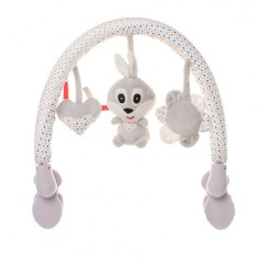 Іграшка-дуга на ліжечко та коляску 4Baby "Кролик" 0м+ сірий (RABBIT R12)