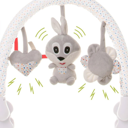 Игрушка-дуга на кроватку и коляску 4Baby "Кролик" 0м+ серый (RABBIT R12) — 22766