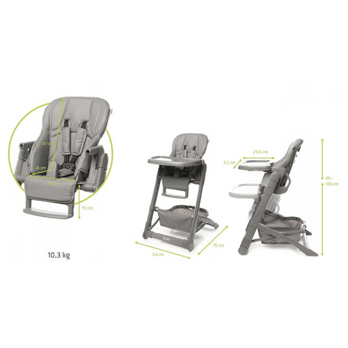 Дитячий стілець для годування 4baby Icon grey (4B-IG) — 22820