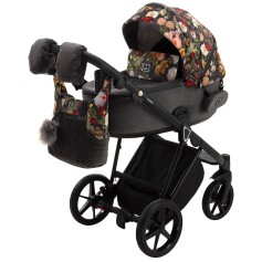 Коляска 2в1 Adamex Porto Flowers-PR-1 Графіт