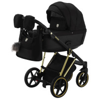 Коляска 2в1 Adamex Belissa Special Edidion Gold PS-569 Черный (перфорация)