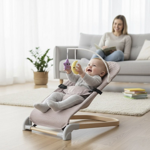Дитячий шезлонг-гойдалка Adbor Cloud 601 beige (AC601B) — 23406 Дитячий шезлонг-гойдалка Adbor Cloud 601 beige (AC601B) — 23406