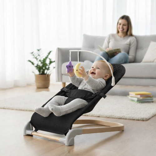 Дитячий шезлонг-гойдалка Adbor Cloud 601 black (AD601BL) — 23412