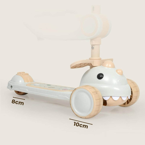 Детский трехколесный самокат с сиденьем 2в1 616 Dino beige — 23420 Детский трехколесный самокат с сиденьем 2в1 616 Dino beige — 23420