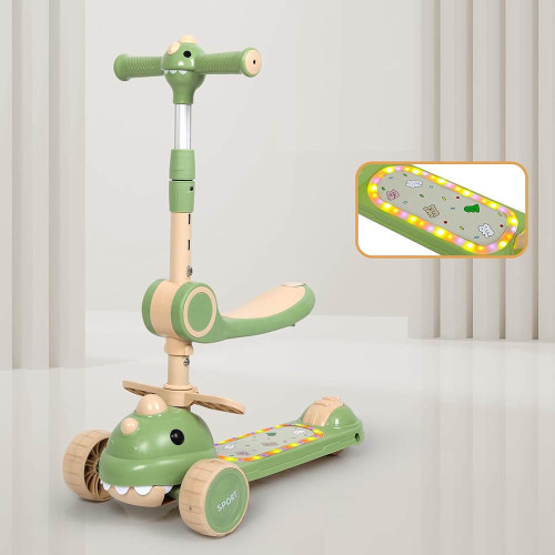 Дитячий триколісний самокат з сидінням 5в1 616 Dino green (C616D51G) — 23440 Дитячий триколісний самокат з сидінням 5в1 616 Dino green (C616D51G) — 23440