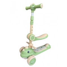 Дитячий триколісний самокат з сидінням 2в1 616 Dino	green (C616D21G)