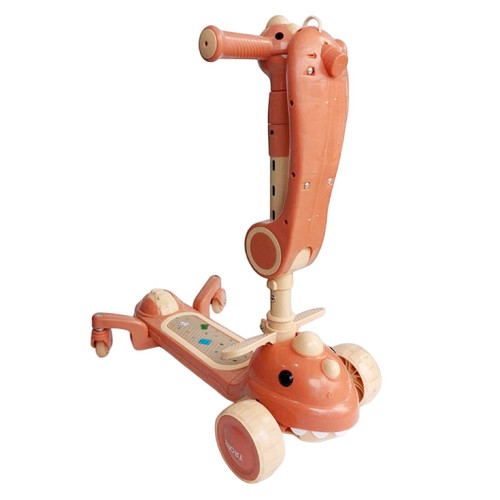 Дитячий триколісний самокат з сидінням 5в1 616 Dino	pink (C616D51P) — 23439