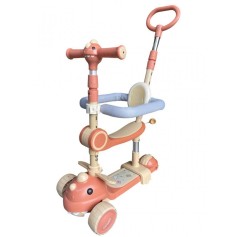 Дитячий триколісний самокат з сидінням 5в1 616 Dino	pink (C616D51P)