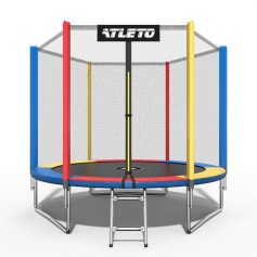 Батут Atleto 183 см з сіткою multikolor