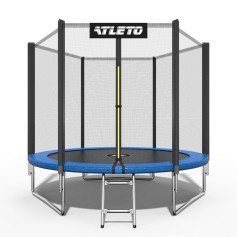 Батут дитячий з сіткою та драбиною 183 см Atleto синій (20000601)