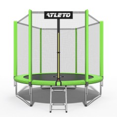 Батут дитячий з сіткою та драбиною 252 см Atleto зелений