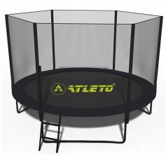 Батут з сіткою та драбиною 252 см Atleto black