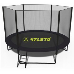 Батут з сіткою та драбиною 312 см Atleto Black