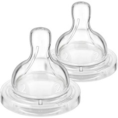 Соска силіконова Philips Avent Анти-Колік, повільний потік, від 1 міс., 2 шт. (SCY762/02)