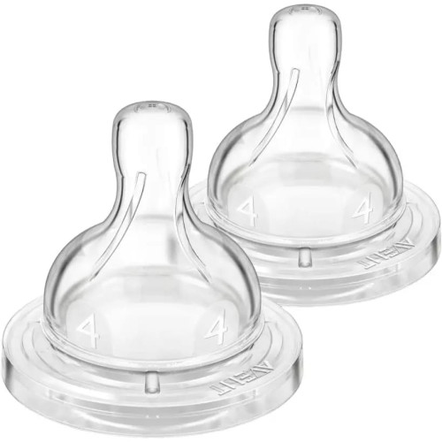 Соска силіконова Philips Avent Анти-Колік, швидкий потік, від 6 міс., 2 шт. (SCY764/02)