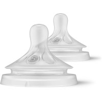Соска силиконовая Philips Avent Natural Анти-Колик, от 6 мес., быстрый поток, 2 шт. (SCY965/02)