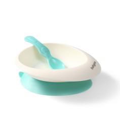Мисочка з присоскою та ложечкою BabyOno, м'ятна (1077/03)