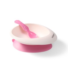 Мисочка з присоскою та ложечкою BabyOno, рожева (1077/02)