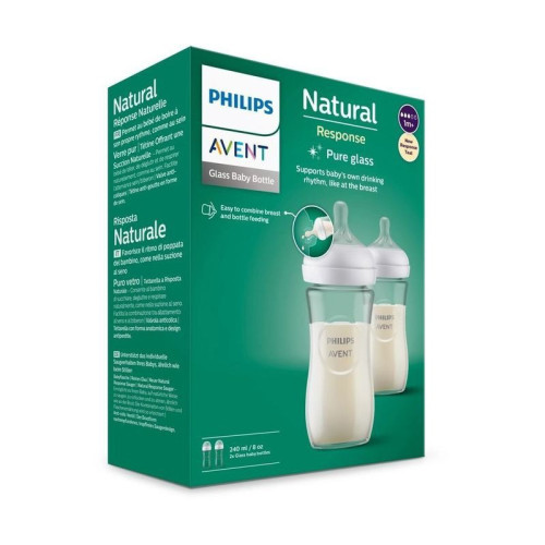 Набір скляних пляшечок Philips Avent Natural Response 240 мл, 2 шт (SCY933/02) — 22404