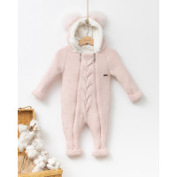 Дитячий комбінезон рожевий Baby Mio з подвійною застібкою (7042)