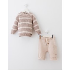 Дитячий комплект кофта + штани Baby Mio 4068 бежевий