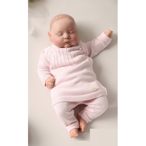 Дитячий комплект кофта + штани Baby Mio бавовняний світло-рожевий (4058) — 12223