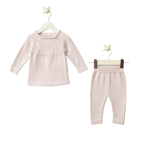 Детский комплект кофта + штаны Baby Mio хлопковый светло-розовый (4058)