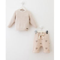 Детский комплект кофта + штаны Baby Mio бежевый (4067)
