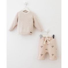 Дитячий комплект кофта + штани Baby Mio бежевий (4067)
