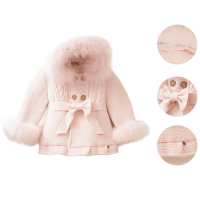 Детский теплый кардиган Baby Mio с мехом розовый (5005)