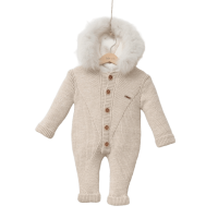 Детский теплый комбинезон Baby Mio с мехом бежевый (7045)